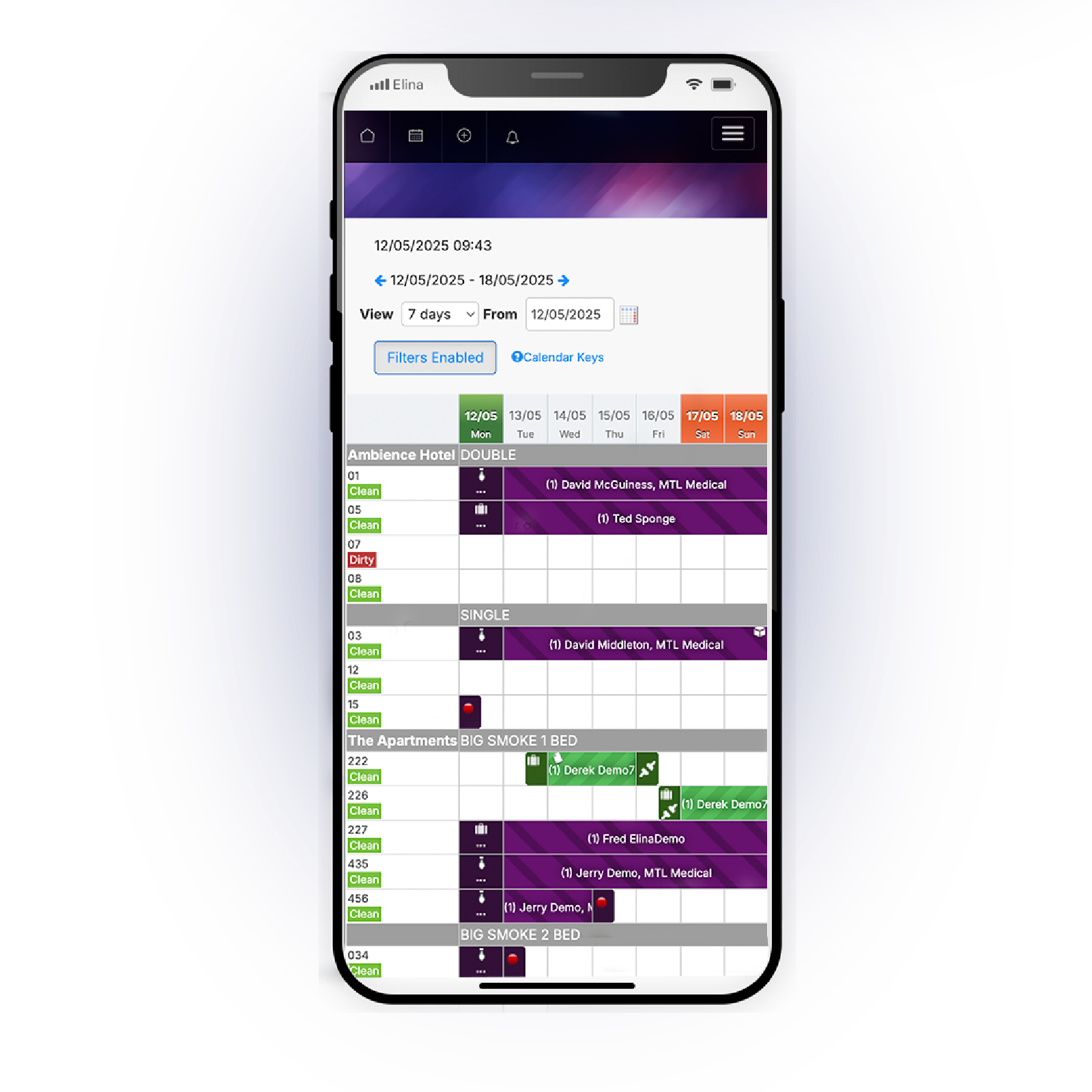 Elina Reservations and Property Management System