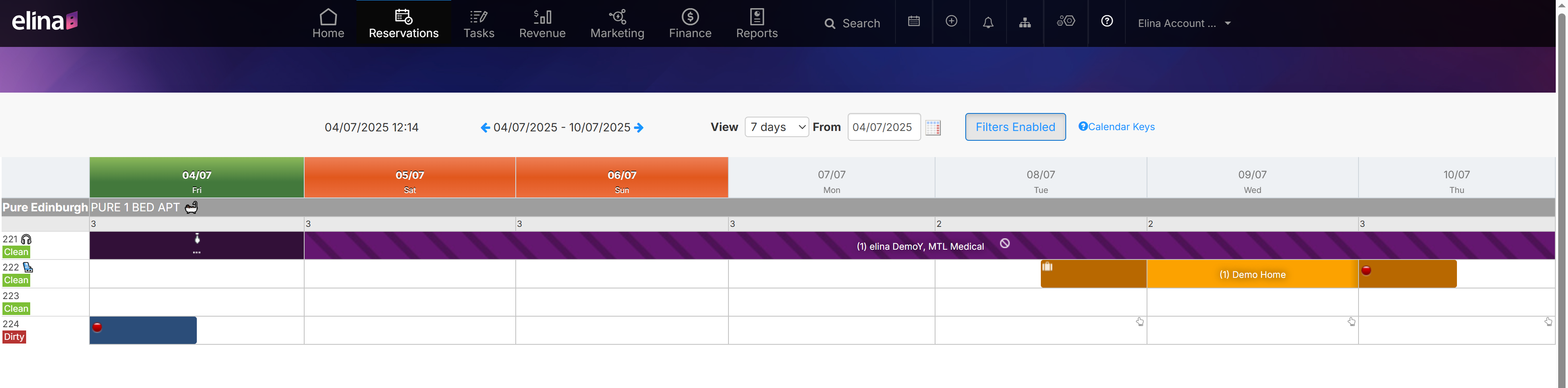 Seeing emojis on the reservations calendar.